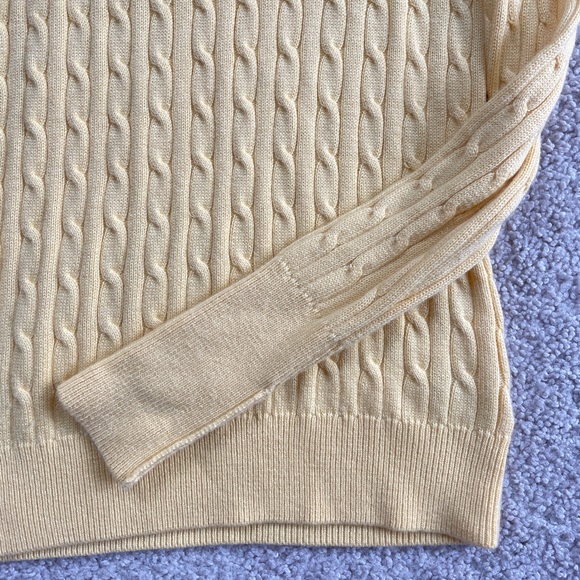 Gap Yellow Cable Knit Sweater Size XS, Scoopneck Rabbit Hair Sunny Casual - Picture 5 of 10